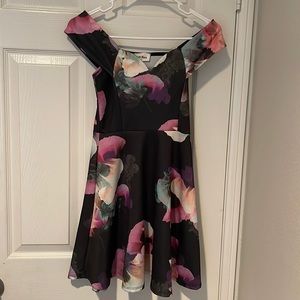 Floral short off shoulder dress